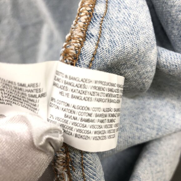 Denim Co Primark Oversized Jean Jacket Womens Size 14 Distressed Light Wash Blue - Picture 6 of 9